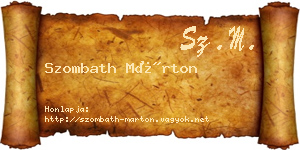 Szombath Márton névjegykártya
